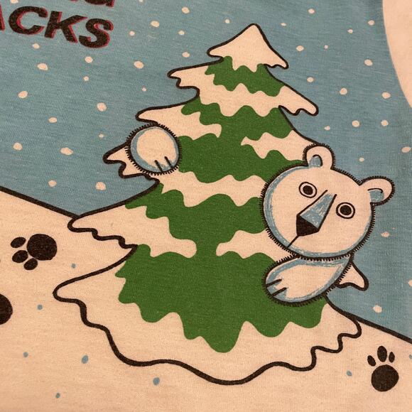 Vintage Jennifer Dale Bear Christmas Pajamas Nightgown Youth 11 USA Union Made - Picture 3 of 12